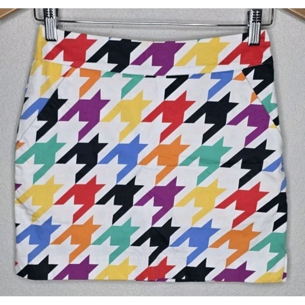 Loudmouth Cotton Multicolor Houndstooth Golf Tennis Skort Woman 0 Retro Preppy